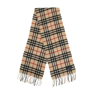 【二手】BURBERRY 格子羊絨圍巾 E18384