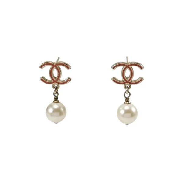 【二手】CHANEL CC 珍珠耳釘 PD2031