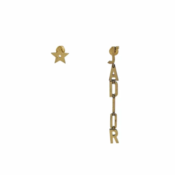 【二手】CHRISTIAN DIOR JADIOR 星星不對稱吊墜耳環 VV2530