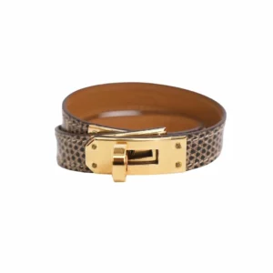 【二手】HERMES KELLY 蜥蜴雙環手帶 T2 E20867