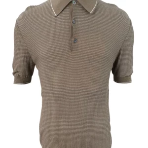 【二手】HERMES 格紋紋路POLO衫 S