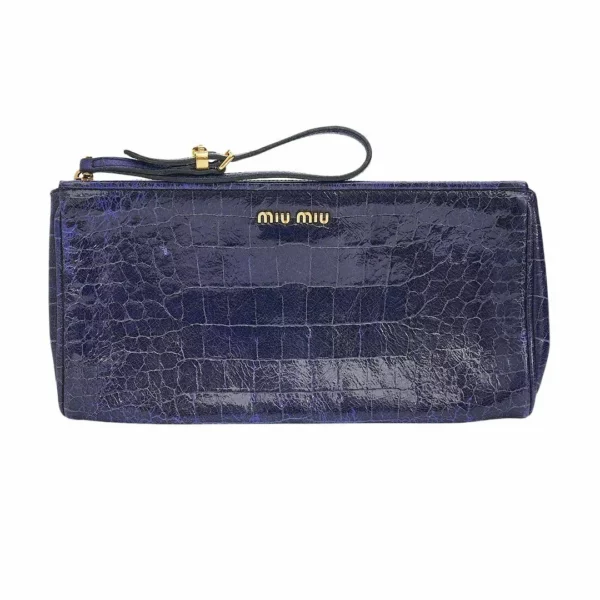 【二手】MIU MIU 鱷魚皮壓花手包 E20997