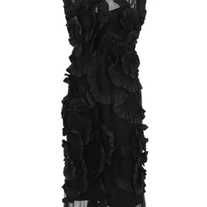 【意大利】MONCLER 花卉縫飾長款連衣裙 42