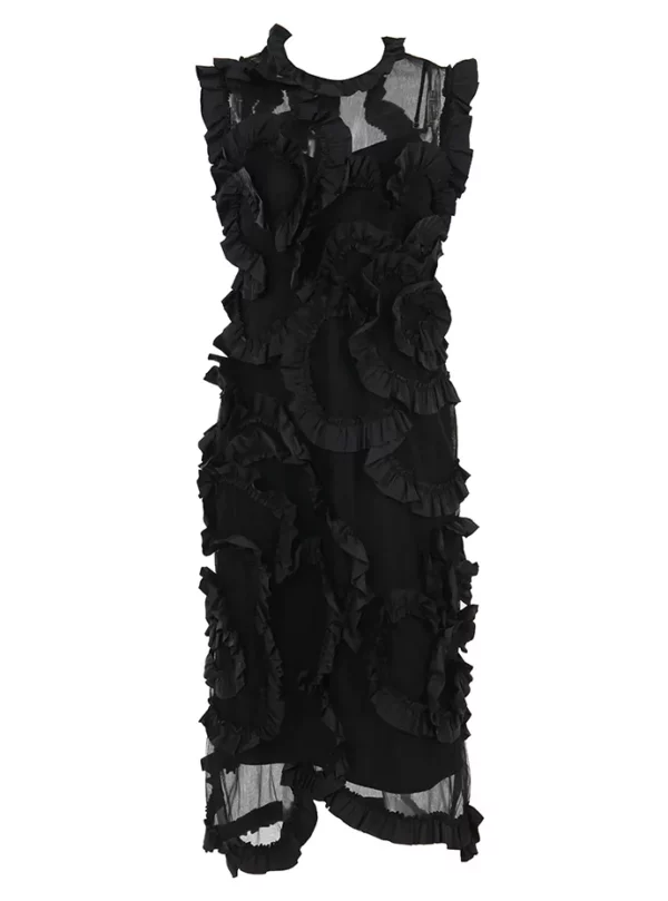 【意大利】MONCLER 花卉縫飾長款連衣裙 42