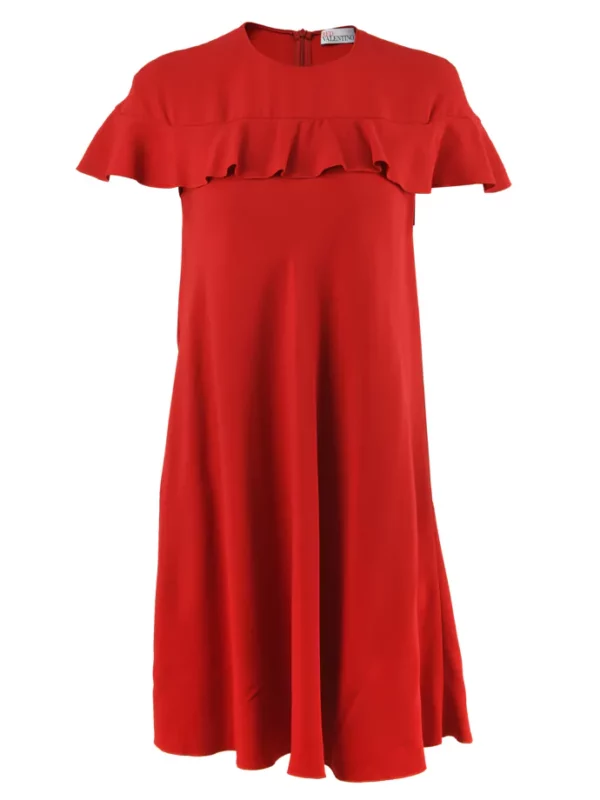 【二手】RED VALENTINO 荷葉邊飾連衣裙 40