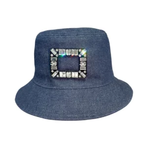 【二手】ROGER VIVIER GRAND VIVIER 方扣 水鑽 牛仔漁夫帽 PD1991