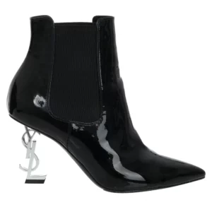【二手】SAINT LAURENT OPYUM 漆皮及踝靴 38