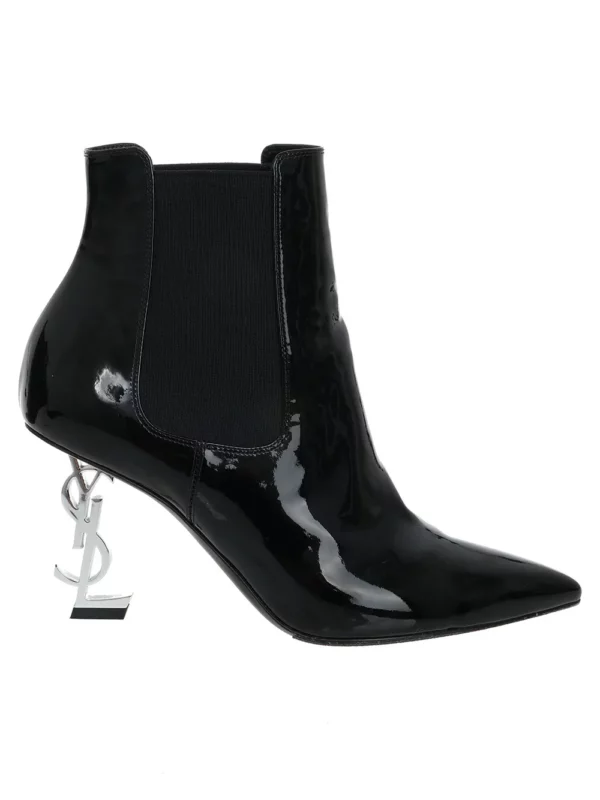 【二手】SAINT LAURENT OPYUM 漆皮及踝靴 38