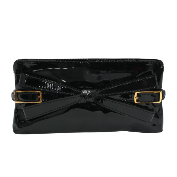 【全新】VALENTINO 蝴蝶結漆皮手拿包 E20414