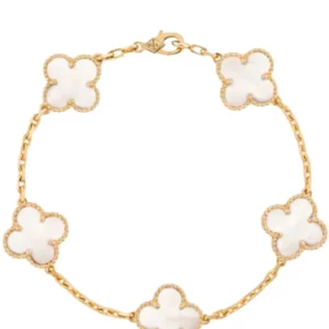 【二手】VAN CLEEF & ARPELS VINTAGE 18K黃金五花手鍊 PD1907