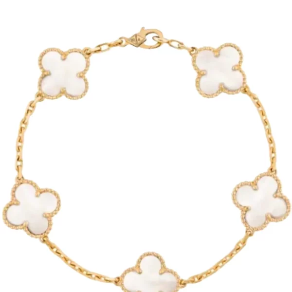【二手】VAN CLEEF & ARPELS VINTAGE 18K黃金五花手鍊 PD1907