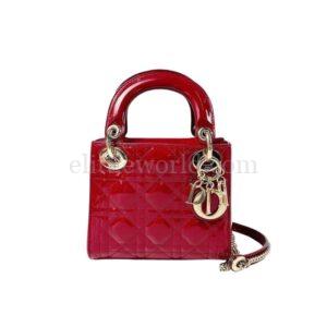 【二手】CHRISTIAN DIOR LADY DIOR 迷你紅色手袋 PD2113