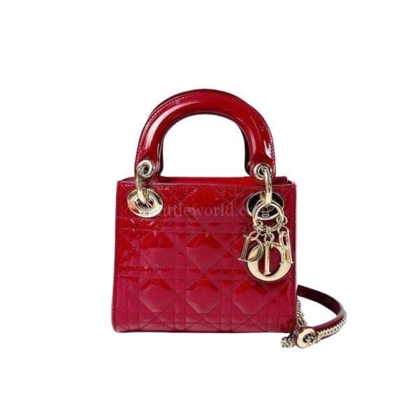【二手】CHRISTIAN DIOR LADY DIOR 迷你紅色手袋 PD2113