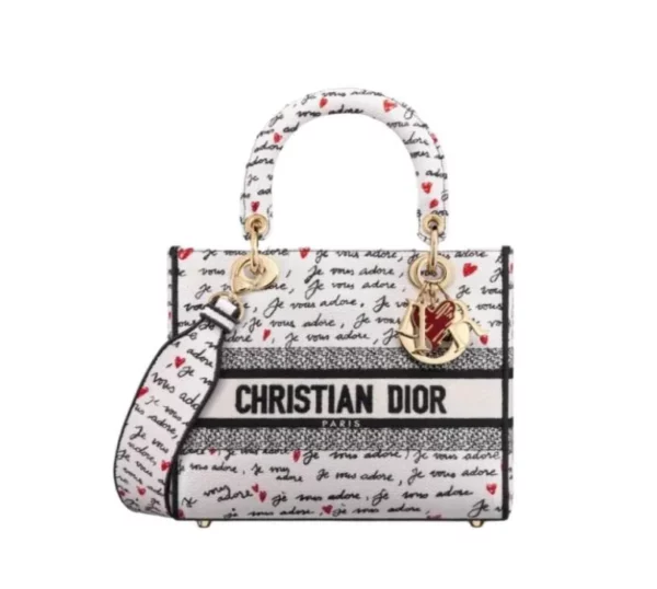 【二手】CHRISTIAN DIOR LADY D-LITE 中號刺繡手提包 RR2448