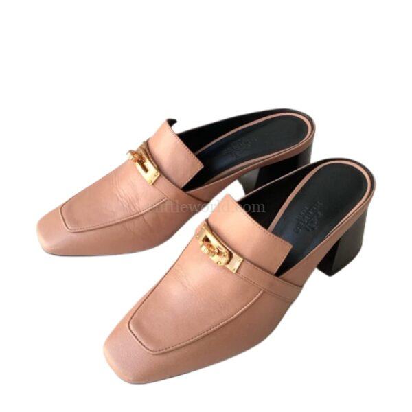 【二手】HERMES 粉紅色半拖鞋 PD2559