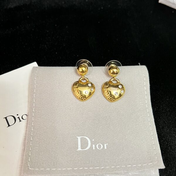 【二手】CHRISTIAN DIOR 心形吊墜耳環 RR3073
