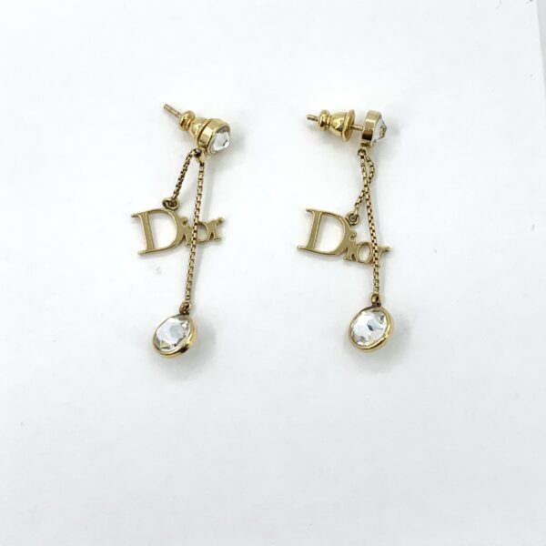 【二手】CHRISTIAN DIOR 水晶吊墜耳環 RR3038